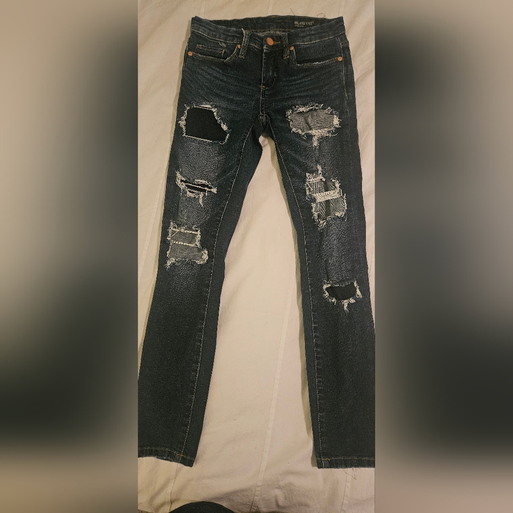 Blank NYC Dark Distressed Skinny Jeans